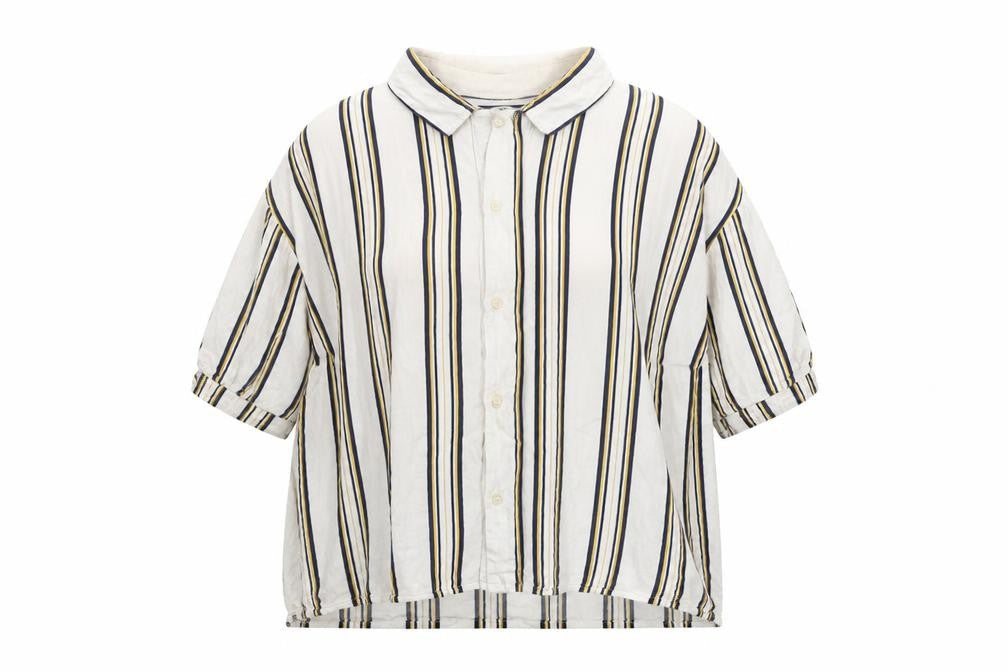 Mango Womens Multicoloured Striped Button-Up Shirt