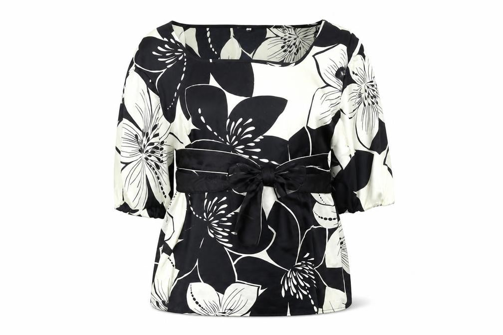 M&Co Women's Black Floral Blouse Size 20