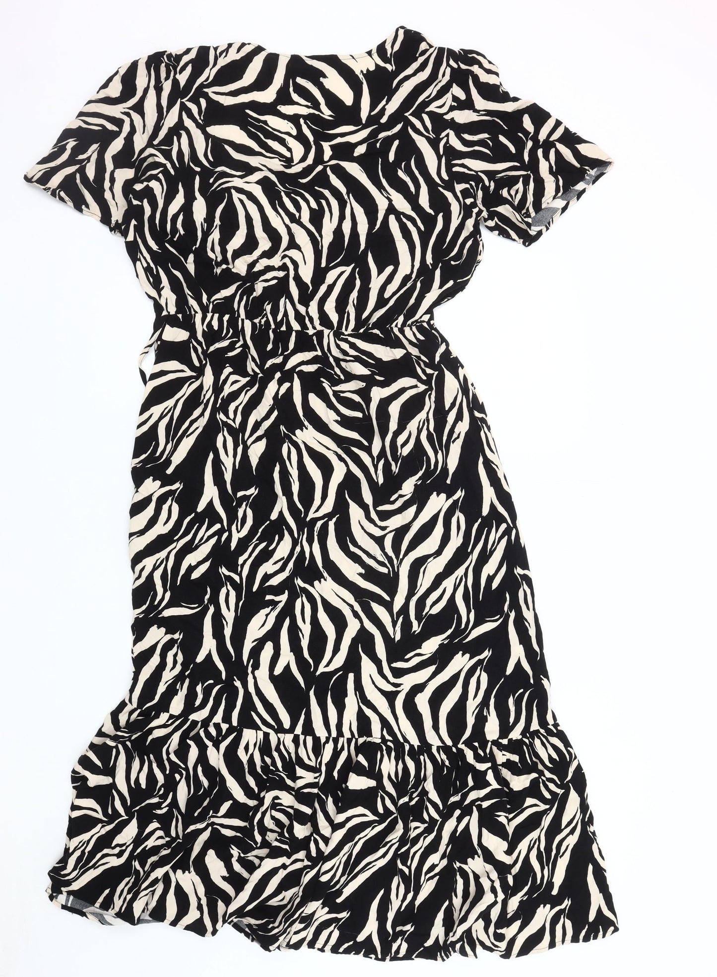 New Look Women's Black Zebra Print Dress Size 12