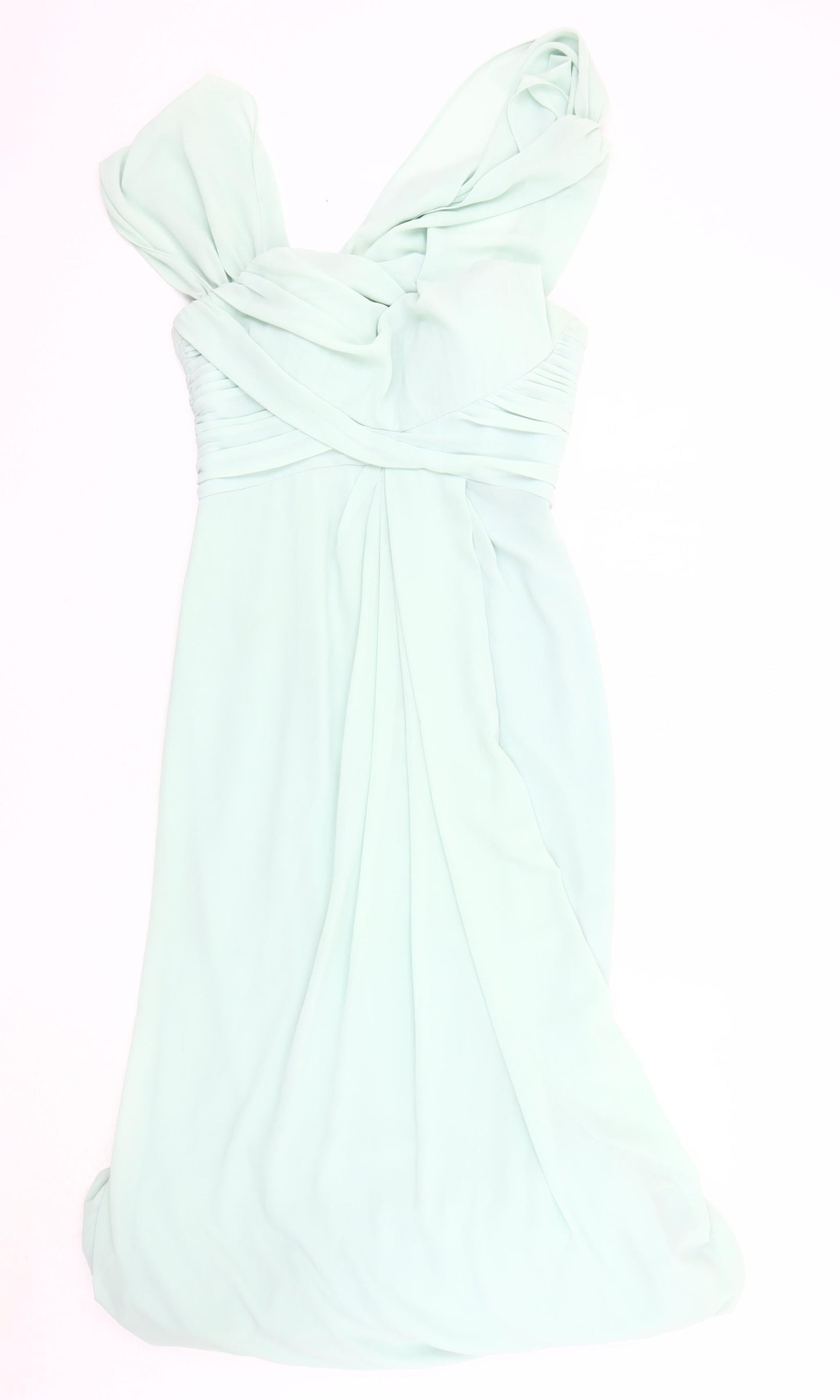 Jarlo Green Women's Long Dress, Ruffle Accents