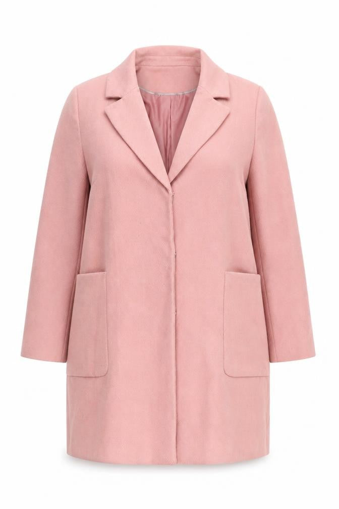 Front view of Red Herring Women's Pink Overcoat, size 16