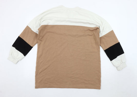 Missguided Women's M Beige Colourblock Pullover Sweatshirt