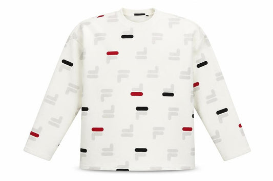 Unisex Adults UK M Regular FILA Ivory Pullover Sweatshirt