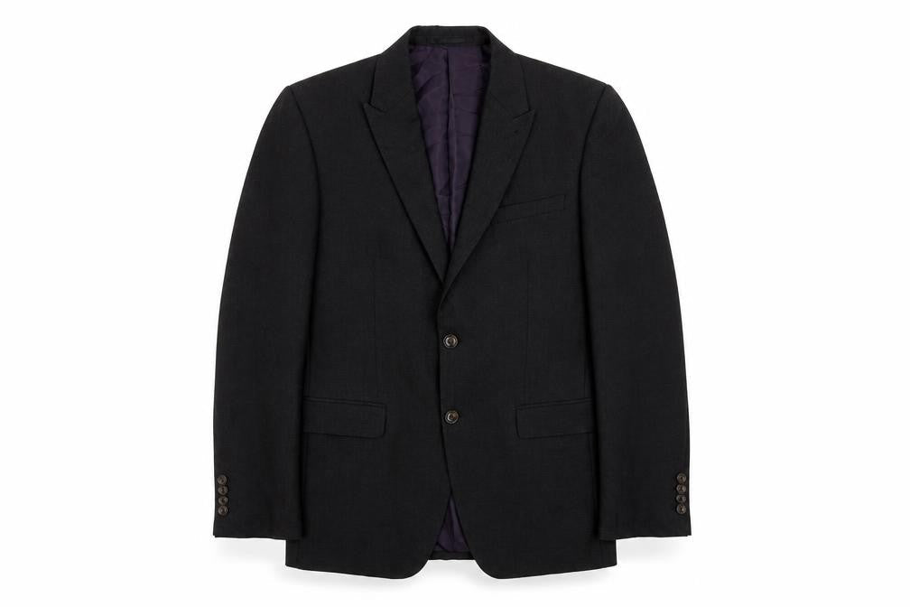 Mens 36 Chest Regular Fellini Black Two-Button Blazer