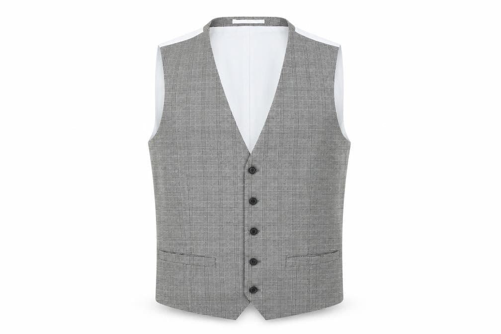 Mens 42 Chest Regular Moss London Grey Waistcoat Suit Waistcoat