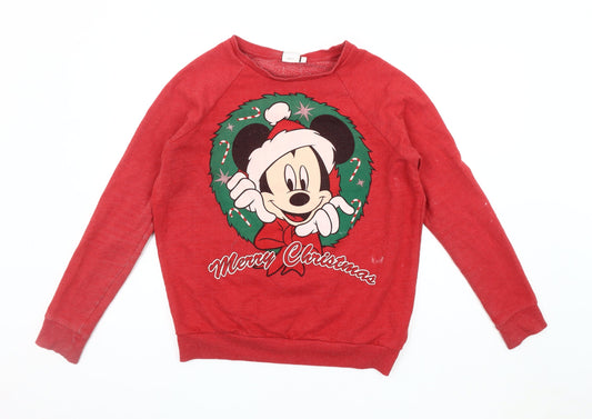 Disney Unisex Adults Red Pullover Sweatshirt M