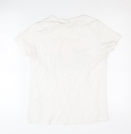 Stitch & Soul Women's White T-Shirt, Size M, Casual