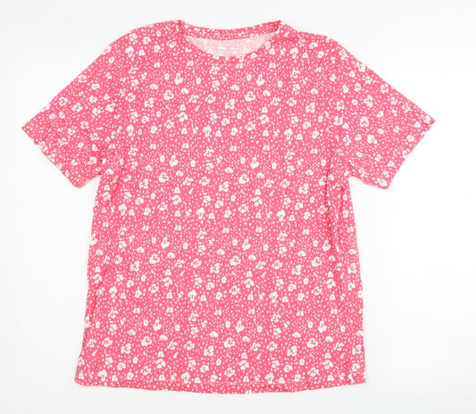 Dunnes Stores Women's Pink Floral Cotton T-Shirt, Small
