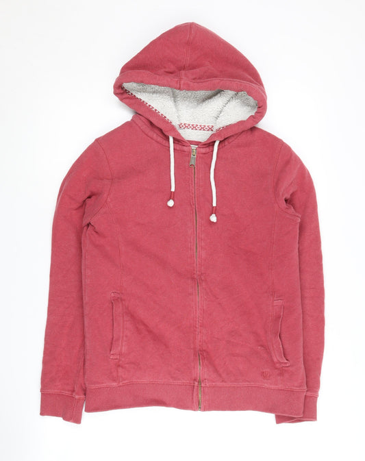 Fat Face Men's Red Full Zip Hoodie, Size S, Cotton Blend