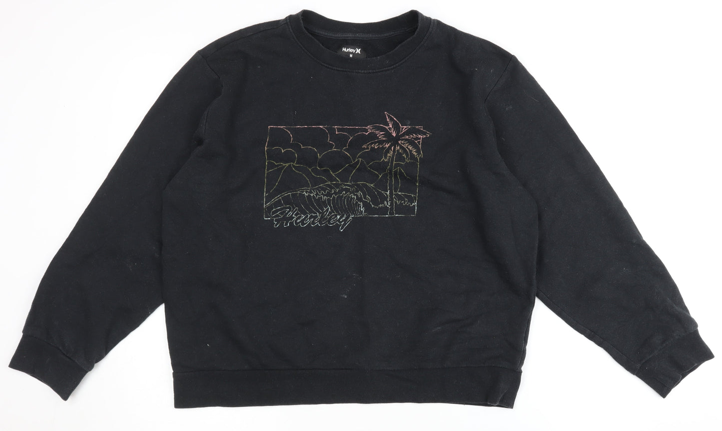 Hurley Men's Black M Pullover Sweatshirt Beach Theme