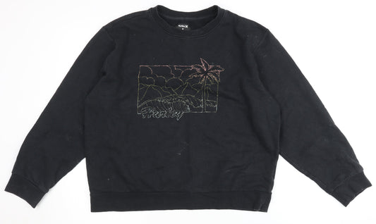 Hurley Men's Black M Pullover Sweatshirt Beach Theme