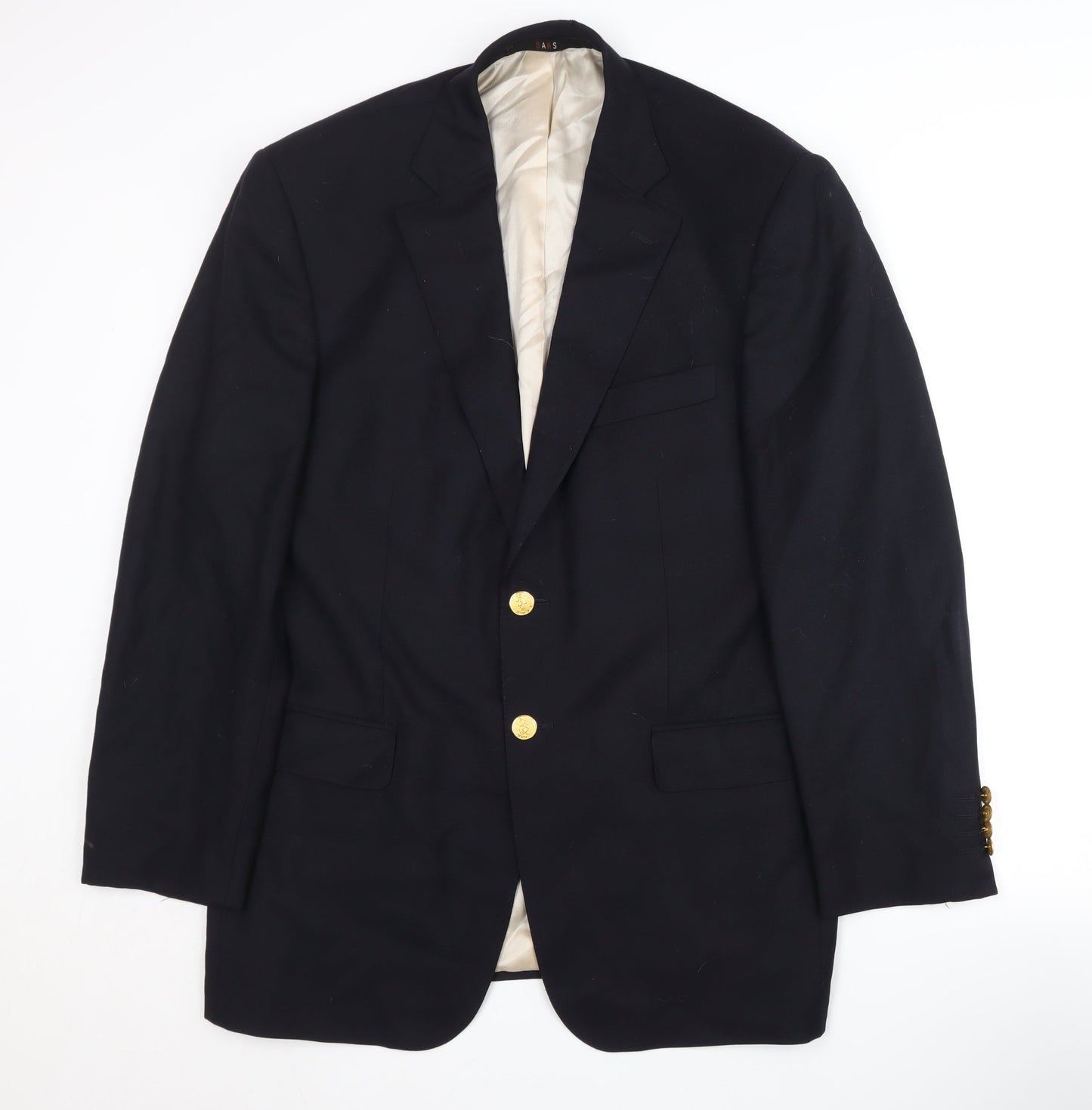 DAKS Men's Black Wool Blazer 42R Regular Fit