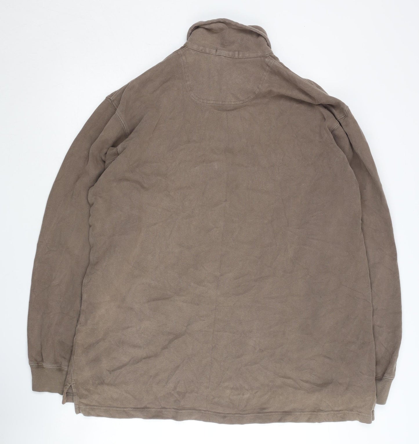 Racing Green Men's Brown Henley Sweatshirt L