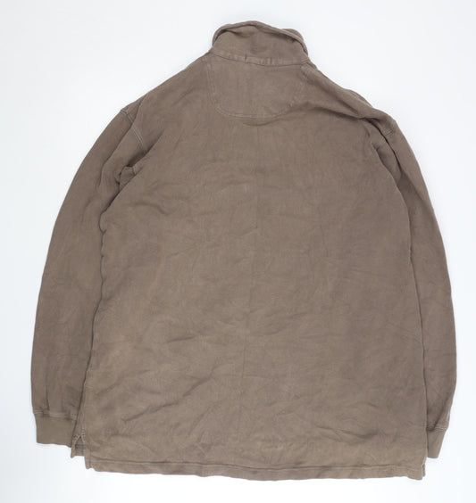 Racing Green Men's Brown Henley Sweatshirt L