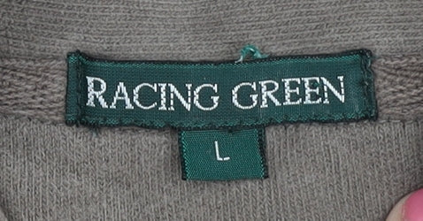 Racing Green Men's Brown Henley Sweatshirt L