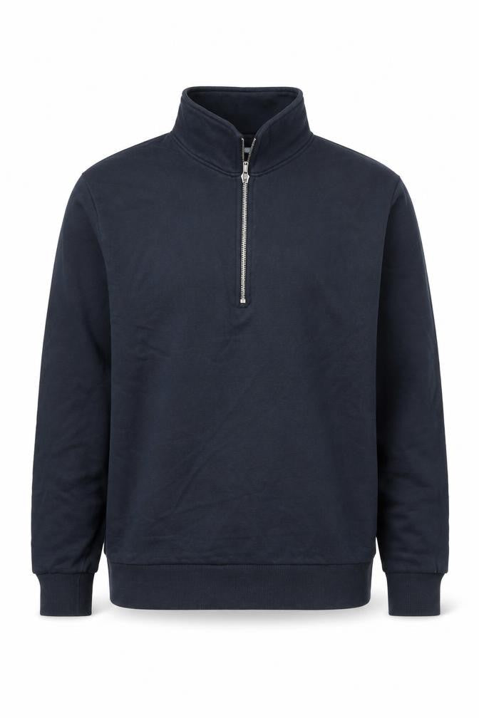 Front view of ASOS DESIGN Men's Blue M 1/2 Zip Sweatshirt