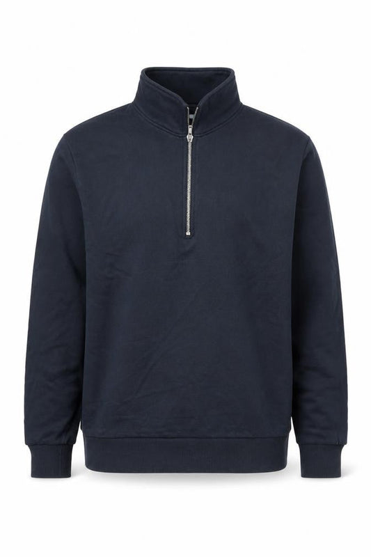 Front view of ASOS DESIGN Men's Blue M 1/2 Zip Sweatshirt