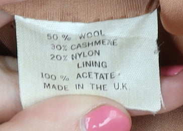 Wallis Women's Beige Wool Cashmere Petite Overcoat Size 10