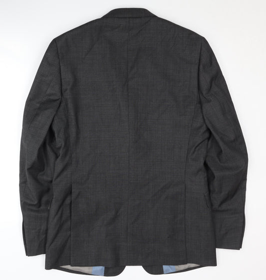 Richard James Men’s Grey 40L Wool Blazer Long