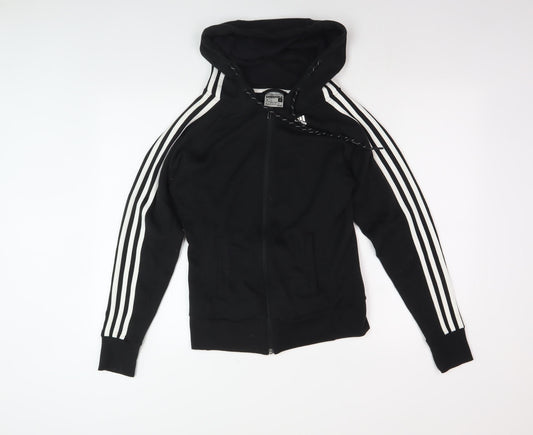Adidas Men's Black XS Track Jacket With Hooded Style