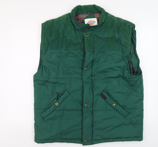 Dickies Men's XL Green Lined Waistcoat - Classic Outdoor Style