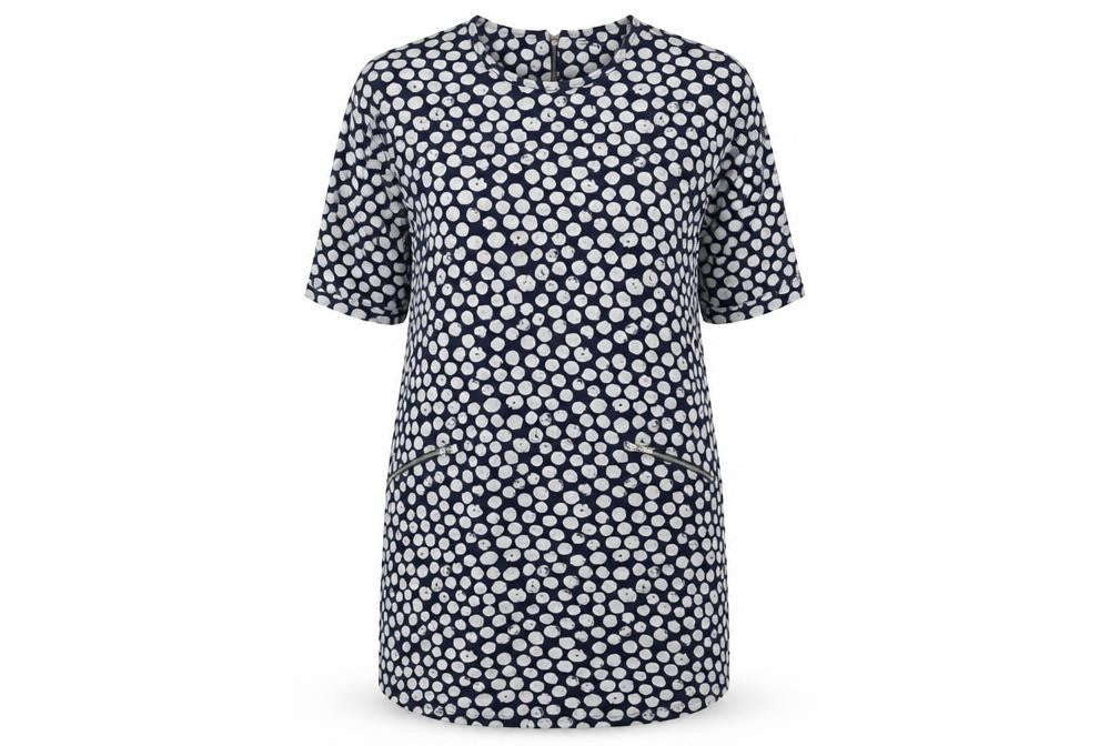 Women's Blue Polka Dot 3/4 Sleeve Dress Size 18