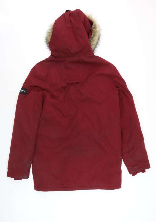 Just Hype Unisex Red Parka Jacket, Size S, Winter Style