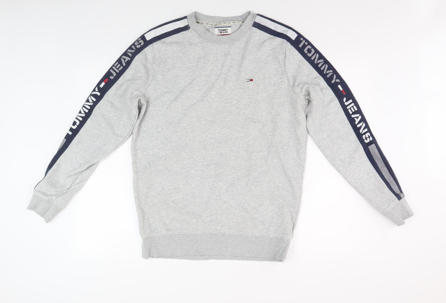Tommy Jeans Men's Grey Pullover Logo Sweatshirt L
