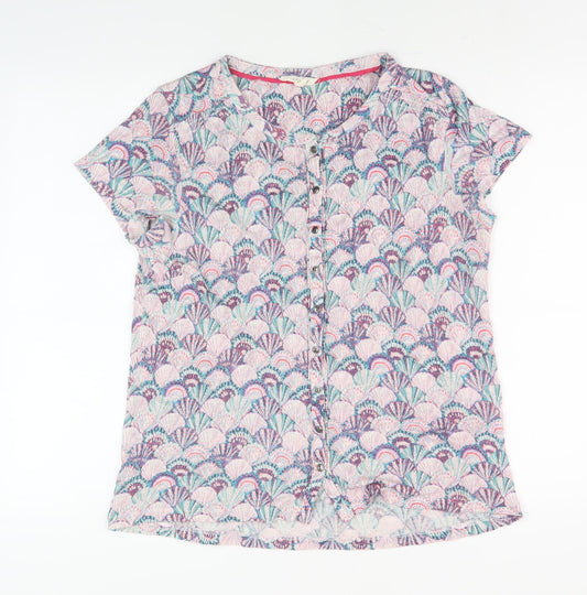 White Stuff Women's Multicoloured Linen Blouse Size 12