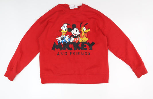 Disney Women's Red Pullover Sweatshirt S