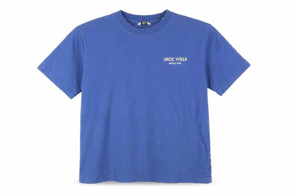 Jack Wills Womens Blue T-Shirt, Size UK10, Solid Colour