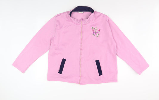 Anne De Lancay Pink Embroidered Women's Jacket Size 22/24