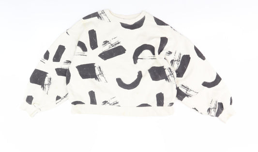 Zara Boys Graphic Print Sweatshirt, Size 11-12, Black/White