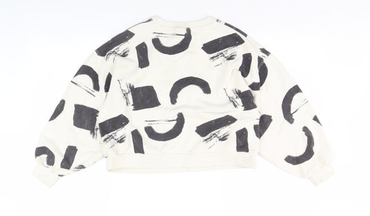 Zara Boys Graphic Print Sweatshirt, Size 11-12, Black/White