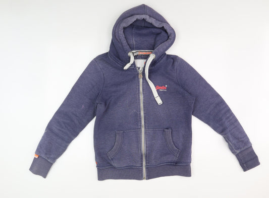 Superdry Men's Blue Hooded Zip Jacket, Size L