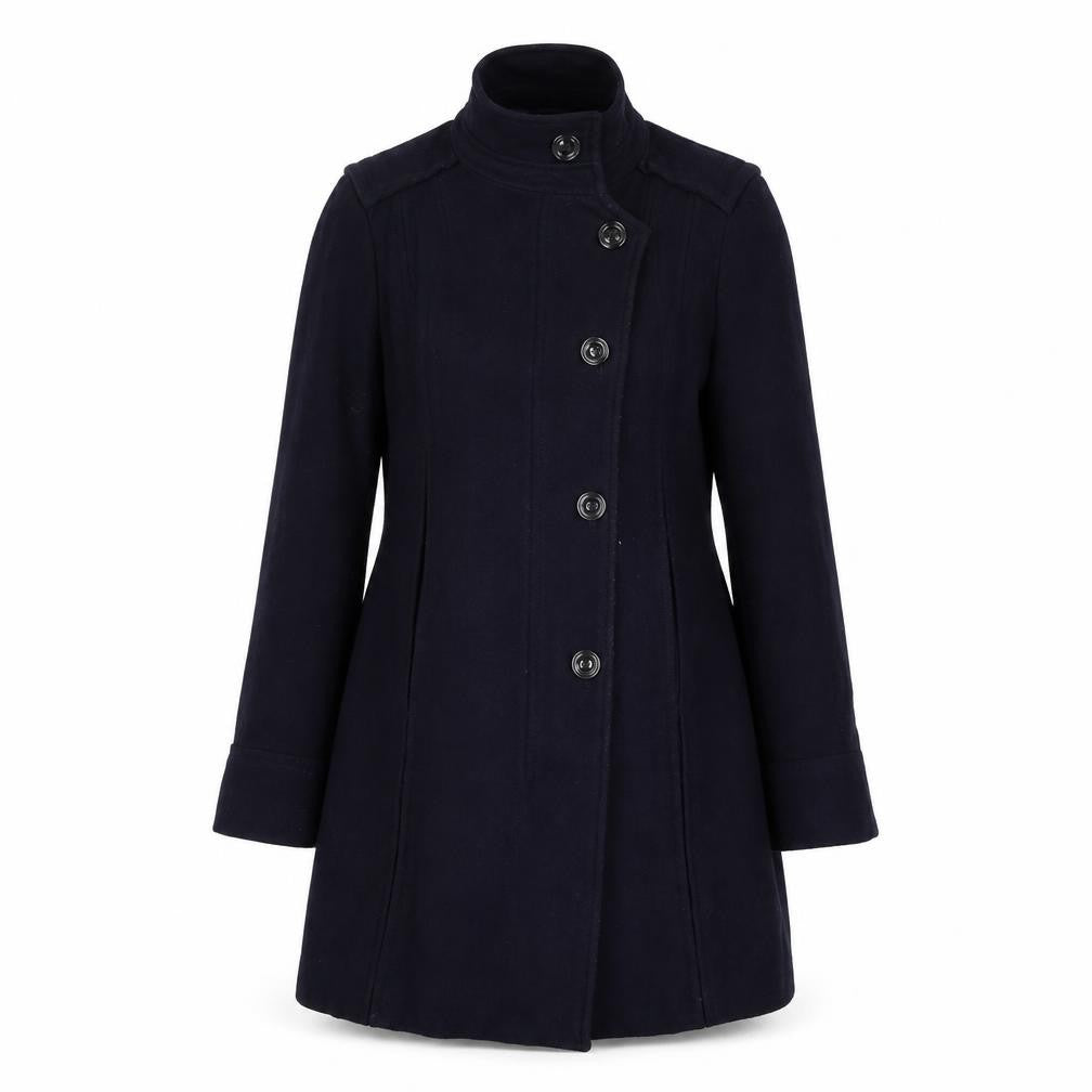 Zara Women's Black Wool Blend Overcoat Size 12