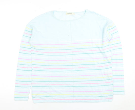 Woolovers Women's Multicoloured Striped Top M