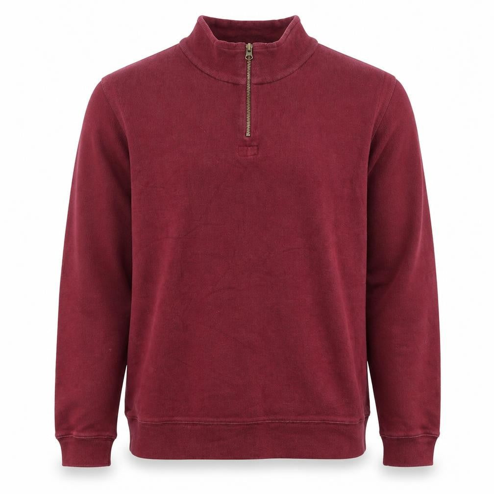 Mens UK XL Regular Austin Reed Red Henley Sweatshirt