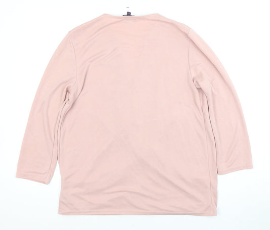 Long Tall Sally Women's Pink Wrap Blouse, S, V-Neck