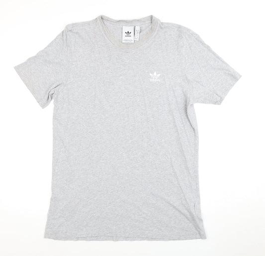 Adidas Men's Grey Crew Neck T-Shirt, Size M