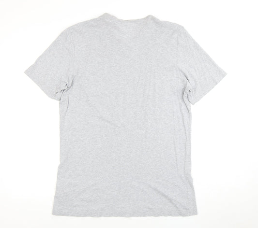 Adidas Men's Grey Crew Neck T-Shirt, Size M