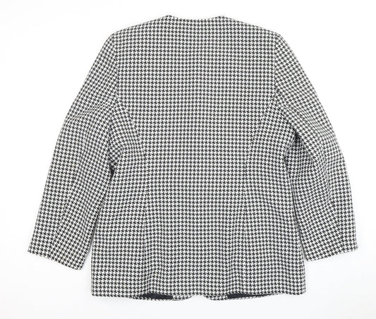Fellini Women's Black Houndstooth Blazer Size 14