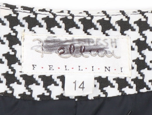 Fellini Women's Black Houndstooth Blazer Size 14
