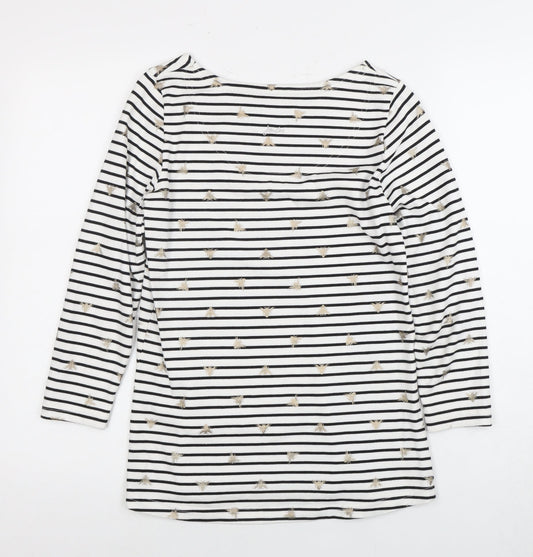 Joules Women's Striped T-Shirt, Black/White, Size 8