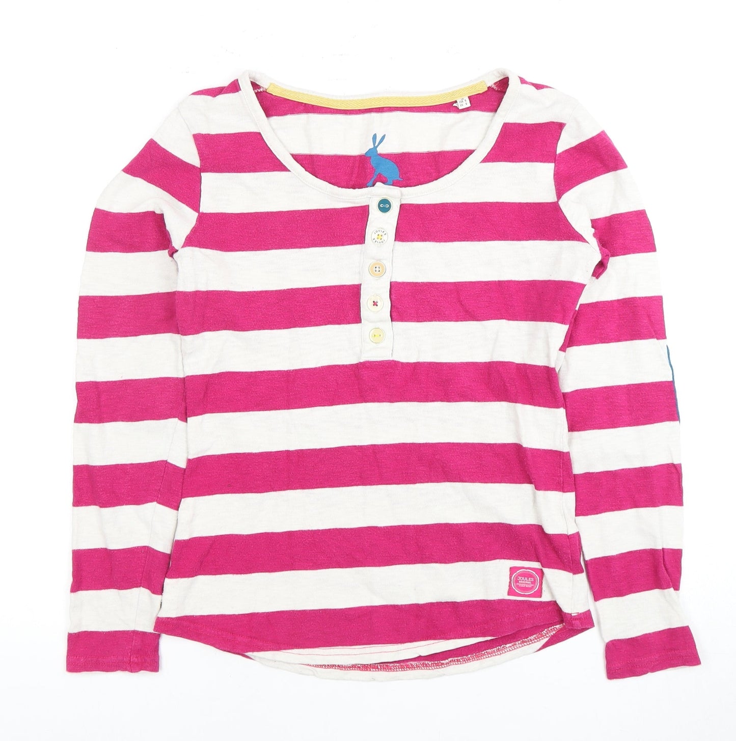 Joules Women's Pink Striped Long Sleeve Top Size 6
