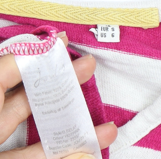 Joules Women's Pink Striped Long Sleeve Top Size 6