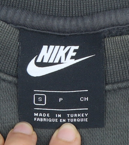 Nike Men's Grey S Logo Pullover Sweatshirt