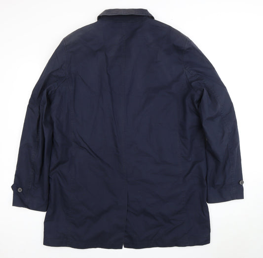 Jaeger Men's XL Blue Coat, Cotton Blend, Buttoned