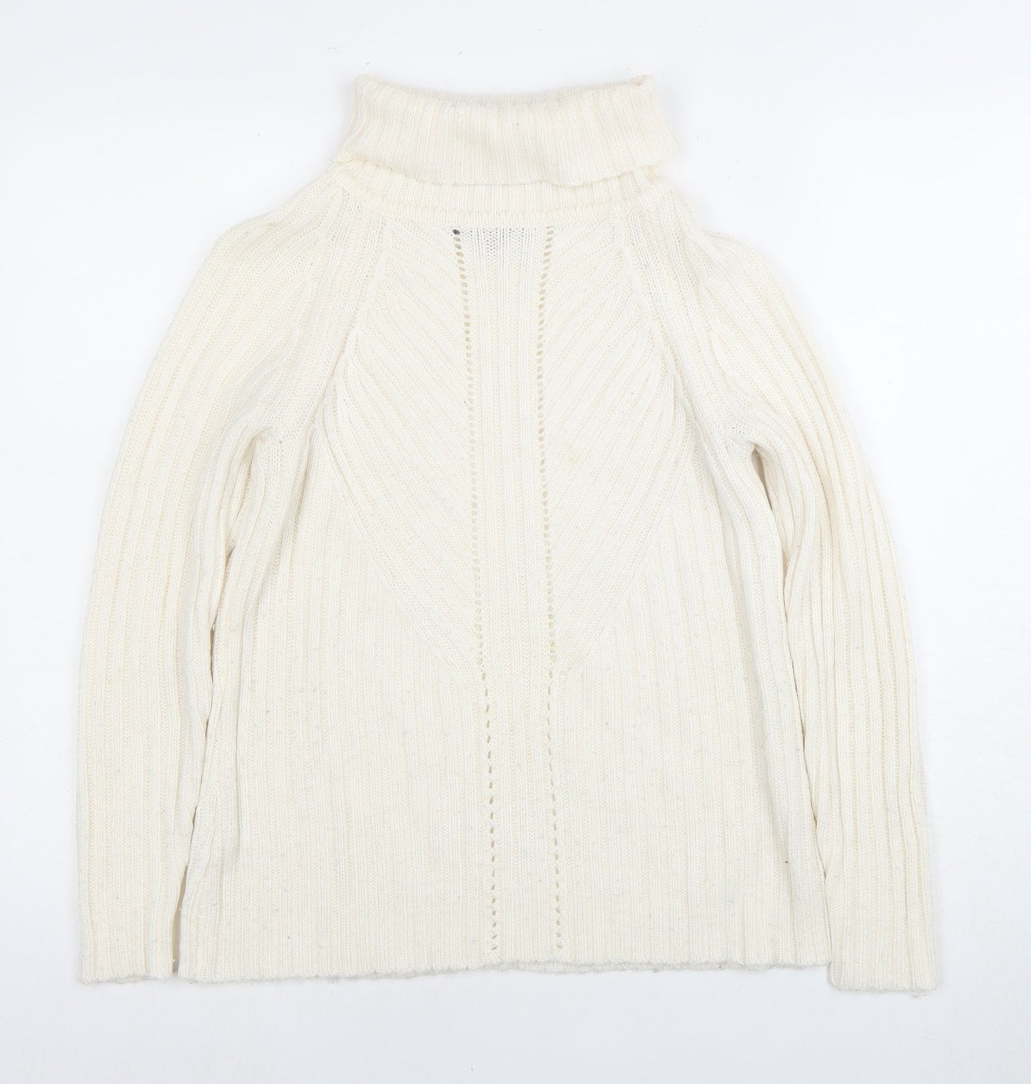 Laura Ashley Women's Ivory Roll Neck Pullover Jumper, Size 10