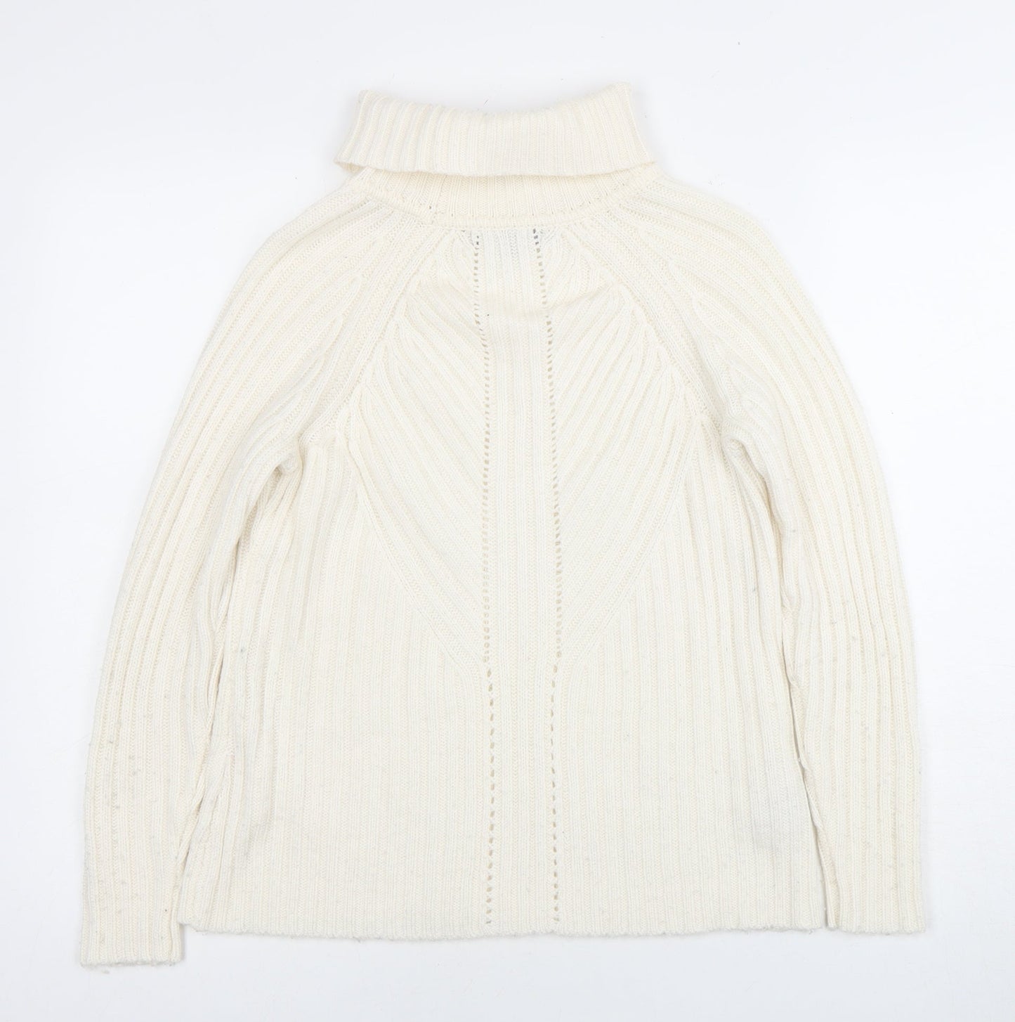 Laura Ashley Women's Ivory Roll Neck Pullover Jumper, Size 10